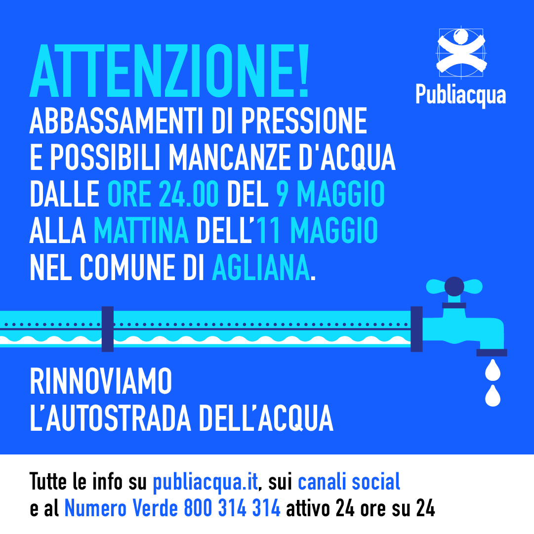 Avviso mancanza acqua