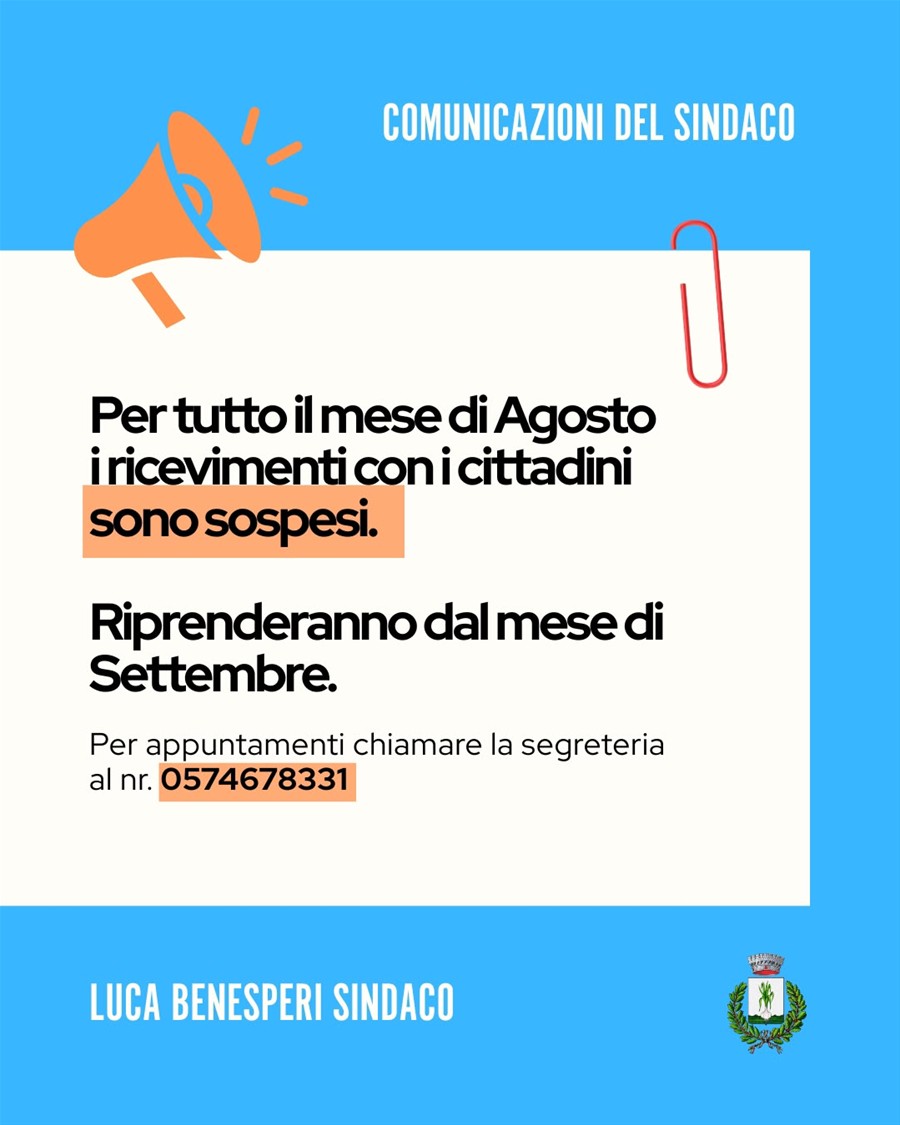 ricevimenti sindaco