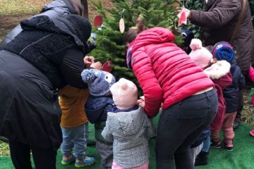 I bambini del Nido decorano l'albero di Natale alla RSA Le Lame